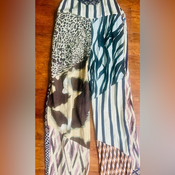 SACRED THREADS ANIMAL PRINT PATCHWORK OVERALL JUMPER WOMENS SIZE L/XL~NWOT - Picture 5 of 12